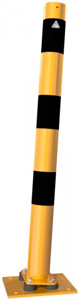 Absperrpfosten Stahlrohr allseitig neigbar (gelb/schwarz)