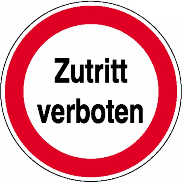 Verbotsschild Zutritt Verboten