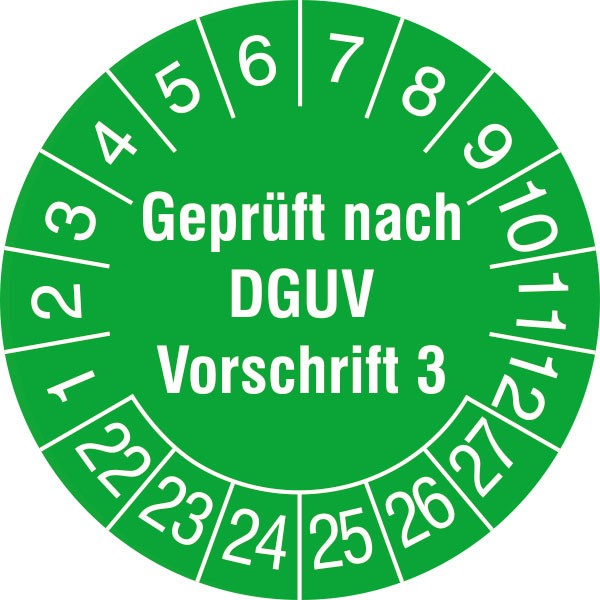 Prüfplakette Geprüft nach DGUV Vorschrift 3