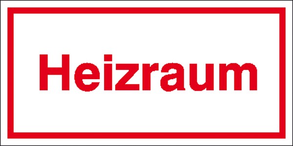 Hinweisschild Heizraum