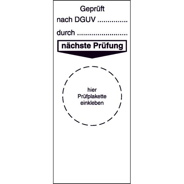 Grundplakette Geprüft nach DGUV