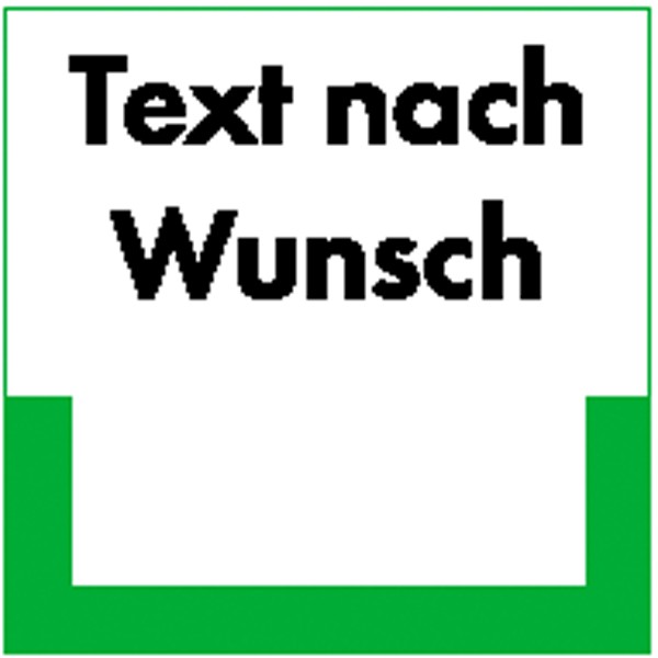 Abfallkennzeichnung - Individuelles Hinweisschild mit Text nach Wahl (max. 20 Zeichen)