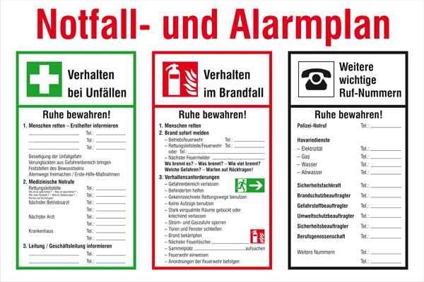 Aushang - Notfall- und Alarmplan Notfall- und Alarmplan