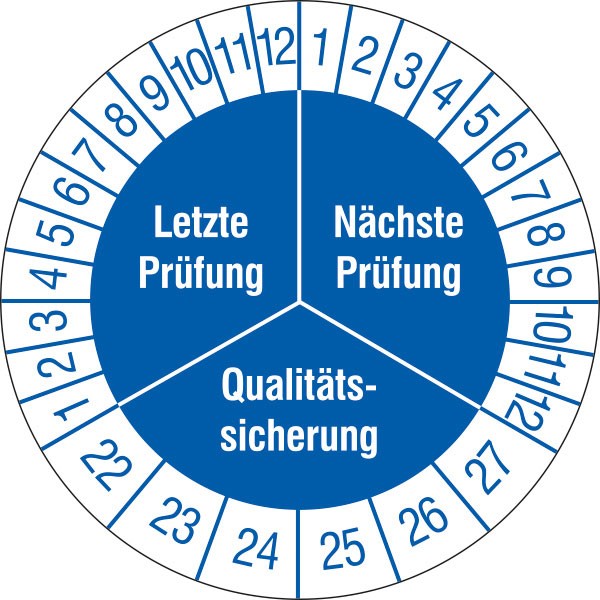 Prüfplakette Letzte Prüfung - Nächste Prüfung - Qualitätssicherung