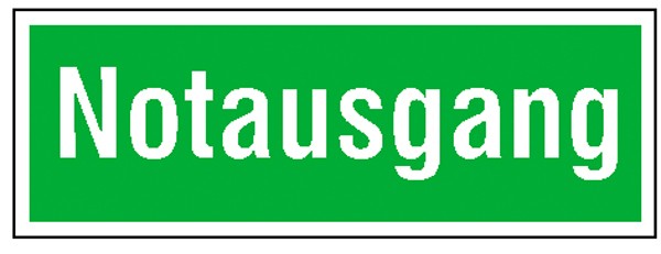 Fluchtweg - Zusatzschild Notausgang