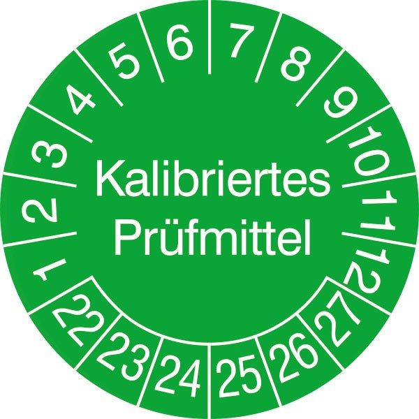 Prüfplakette Kalibriertes Prüfmittel