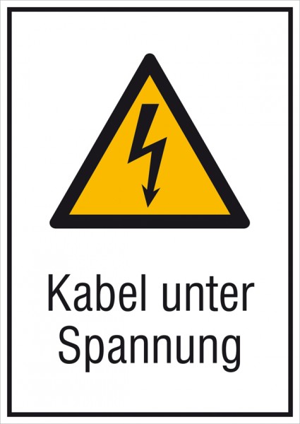 Warn-Kombischild Kabel unter Spannung