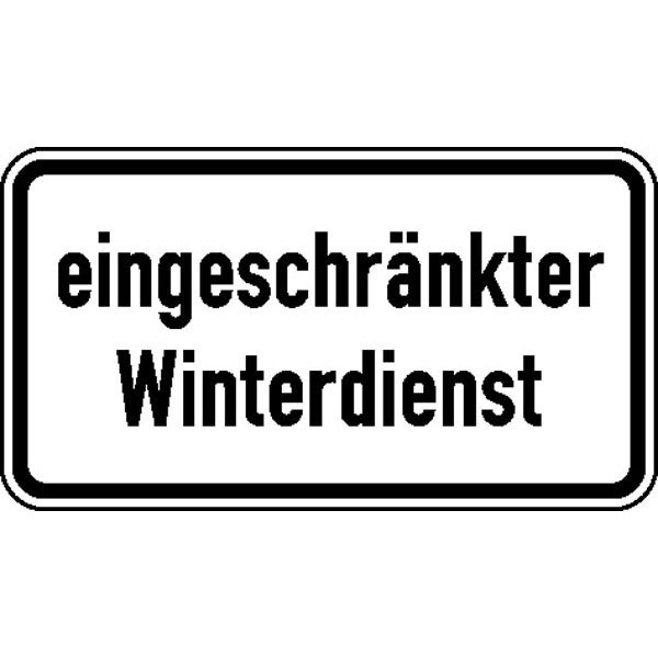 Zusatzzeichen Nr. 2025 eingeschränkter Winterdienst