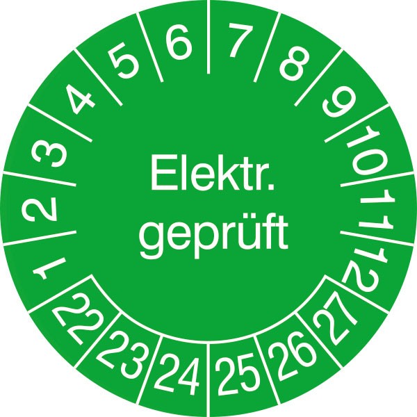 SafetyMarking® Mehrjahres-Prüfplakette Elektr. geprüft