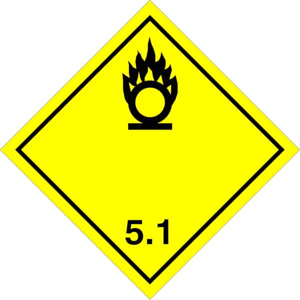 Gefahrzettel Klasse 5.1 - Entzündend (oxidierend) wirkende Stoffe