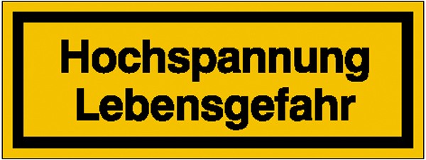 Warn-Zusatzschild Hochspannung Lebensgefahr