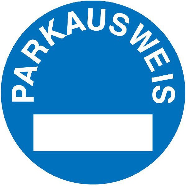 Parkausweis-Vignetten zur Selbstbeschriftung - Innenverklebung