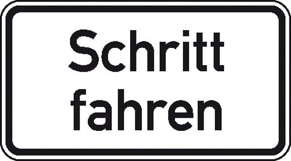 Zusatzzeichen Nr. 2030 Schritt fahren