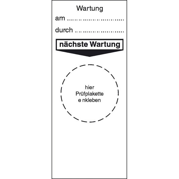 Grundplakette Wartung am