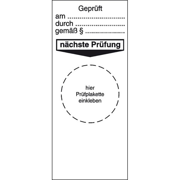 Grundplakette Geprüft am