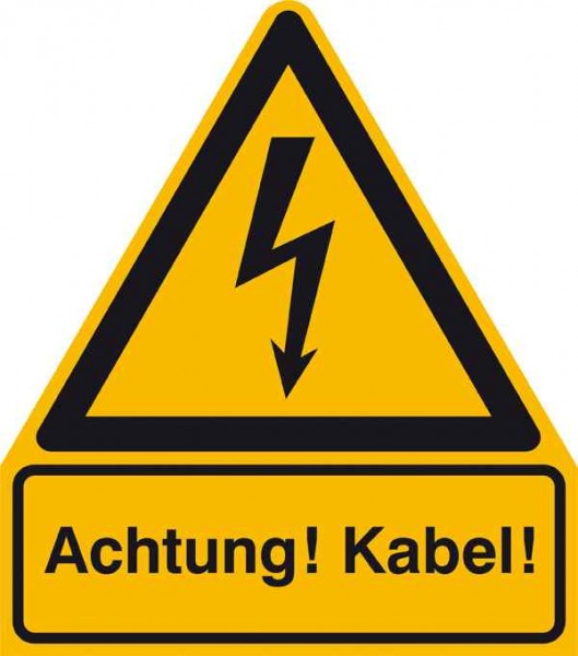 Warn-Kombischild Achtung! Kabel!