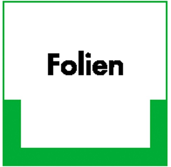 Abfallkennzeichnung - Textschild Folien