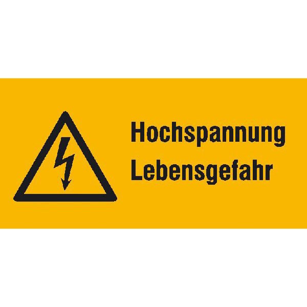 Warn-Kombischild Hochspannung Lebensgefahr