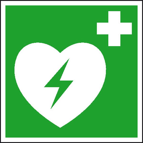 Erste-Hilfe-Schild Automatisierter externer Defibrillator (AED)