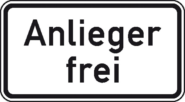 Zusatzzeichen - StVO Anlieger frei