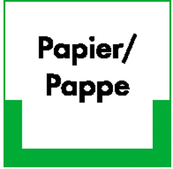 Abfallkennzeichnung - Textschild Papier / Pappe