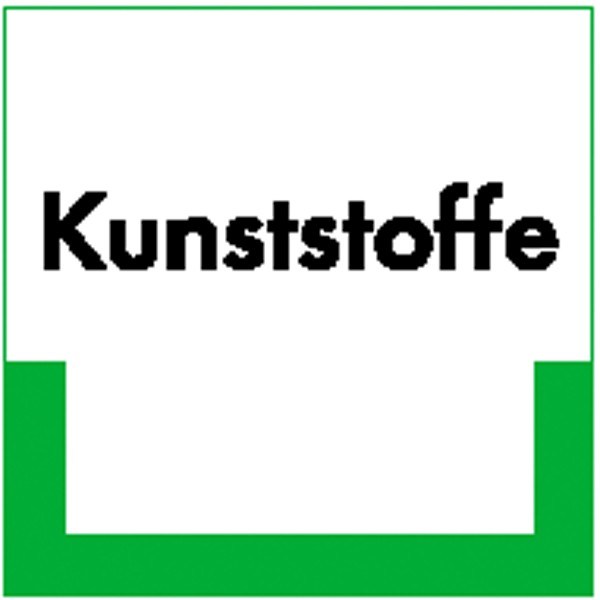 Abfallkennzeichnung - Textschild Kunststoffe